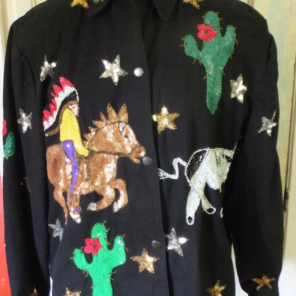 1980's "Modi" Cowboys and Indians Sequin Jacket